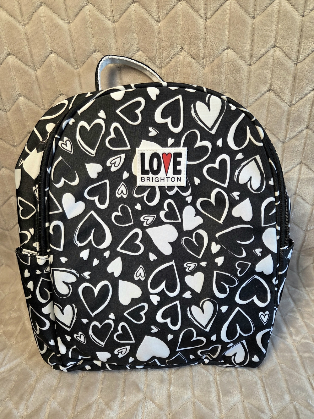 Brighton LOVE Black & White Heart Print Backpack